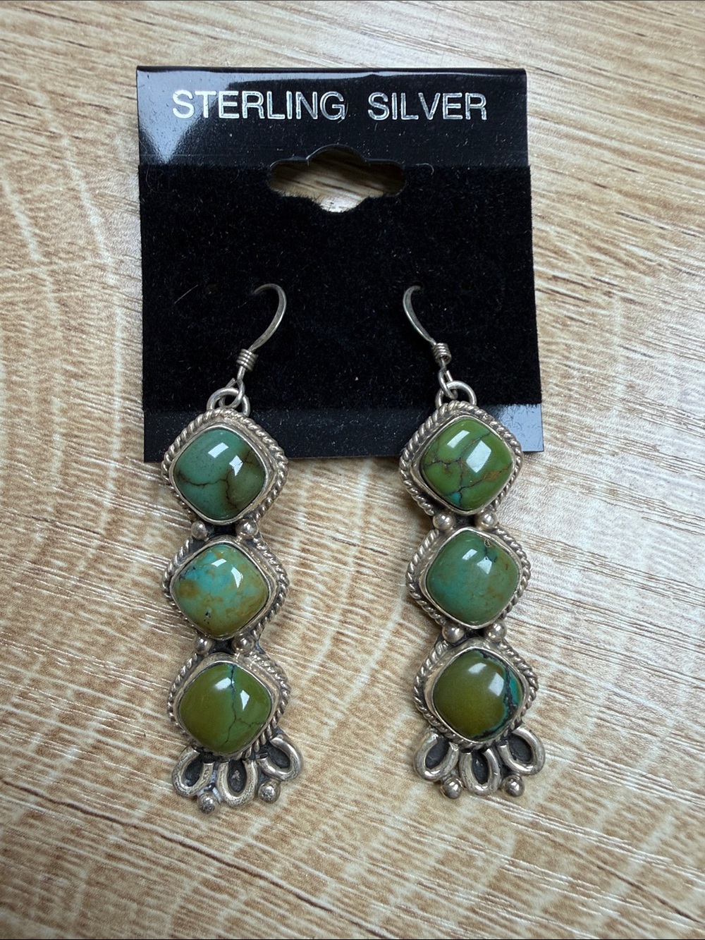 Sonoran Gold Turquoise and Sterling Silver Drop Earrings